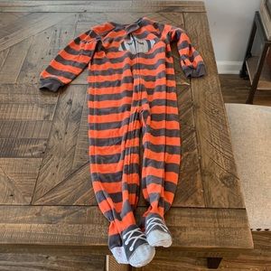 Carter’s striped football onesie pajama.